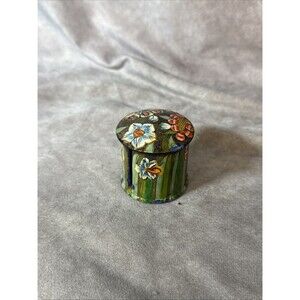 Hand Made Kashmir India for Kubla Crafts Lacquered Papier Mache Stamp Dispenser